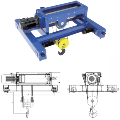 DOUBLE GIRDER WIRE ROPE HOIST - MTE-D