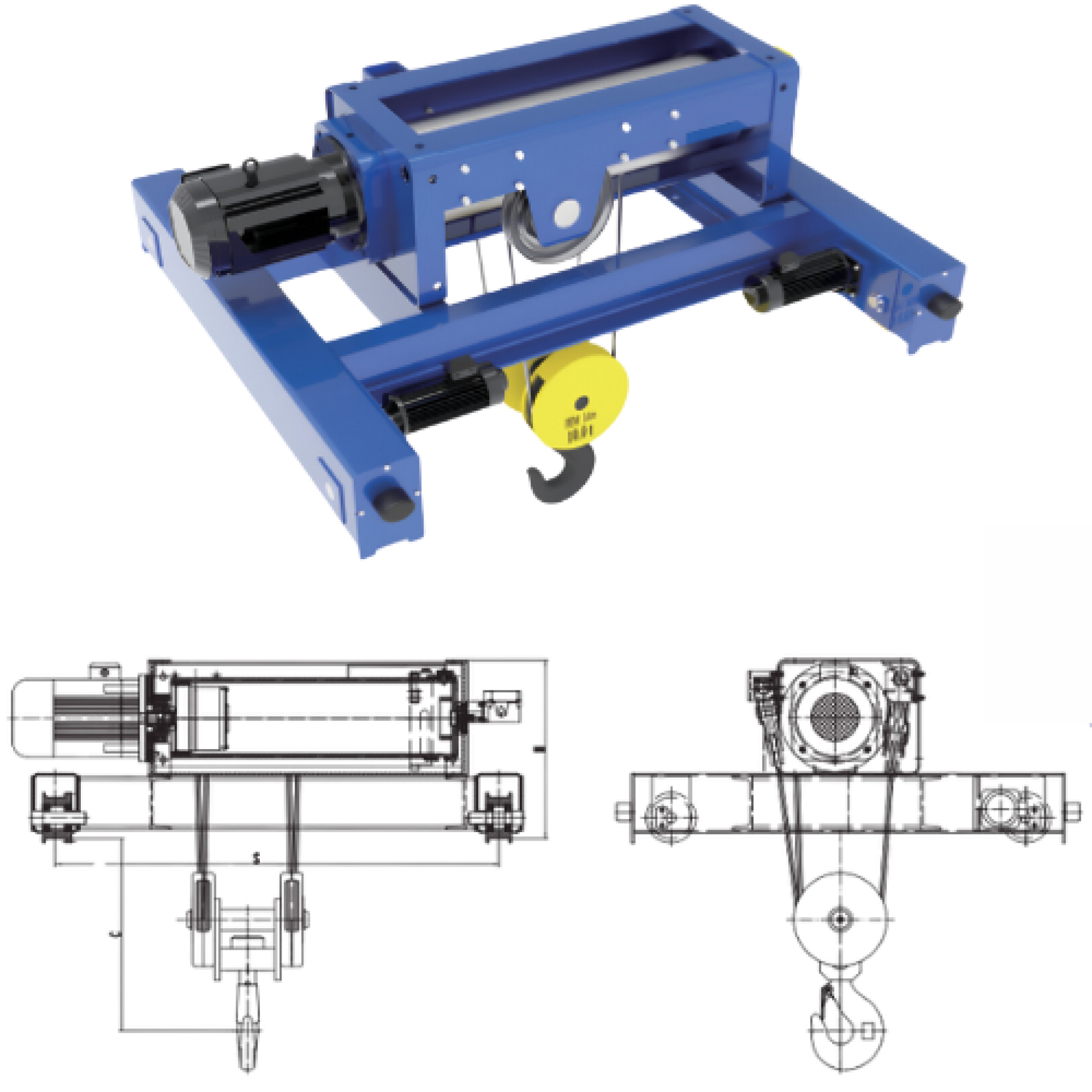 DOUBLE GIRDER WIRE ROPE HOIST - MTE-D